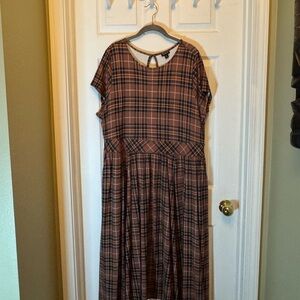 Torrid Checkered Midi Dress in Brown and Black